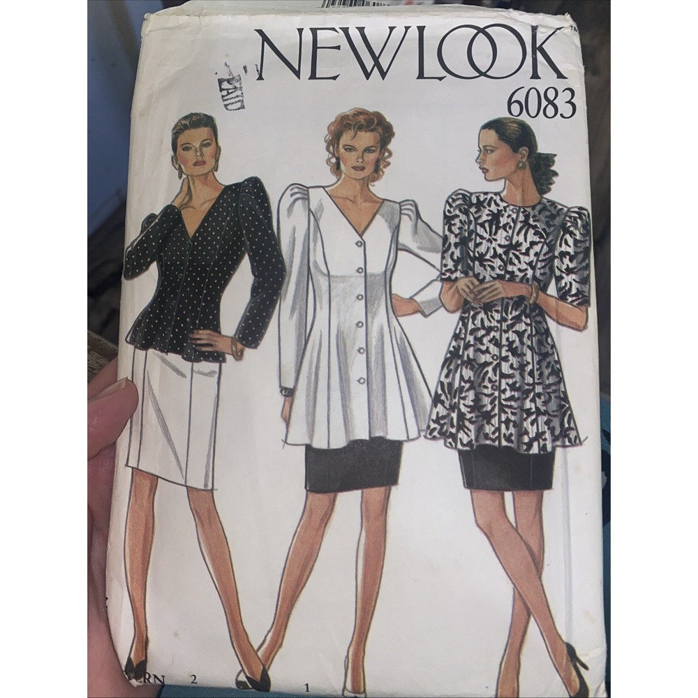 Vintage New Look 6083 Skirt Outfit Sewing Pattern Size 8-18 Uncut Peplum Jacket
